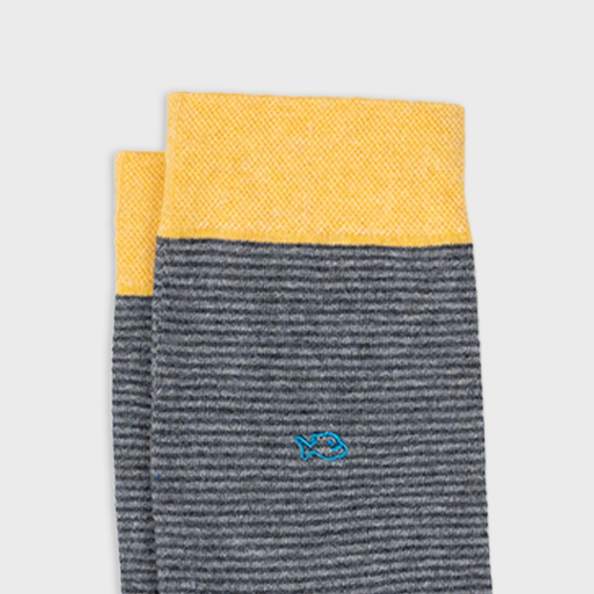 Grey and Yellow Striped Socks