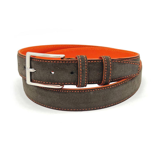 Warm Brown Suede & Leather Belt