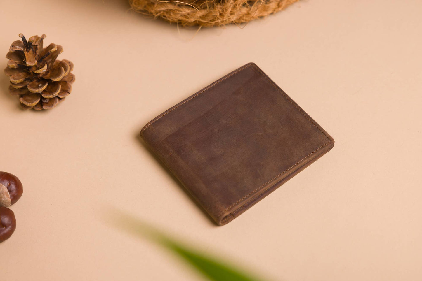 Rustic Brown Bifold Leather Wallet