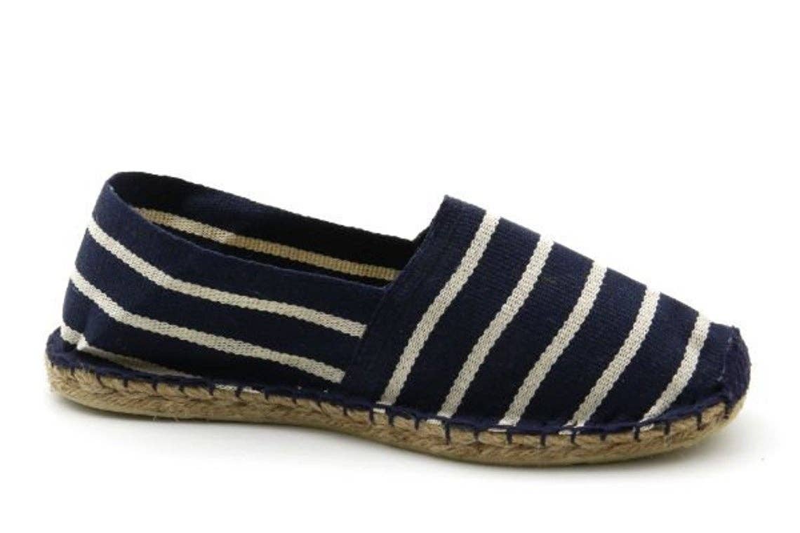 Espadrilles in Navy White Stripes