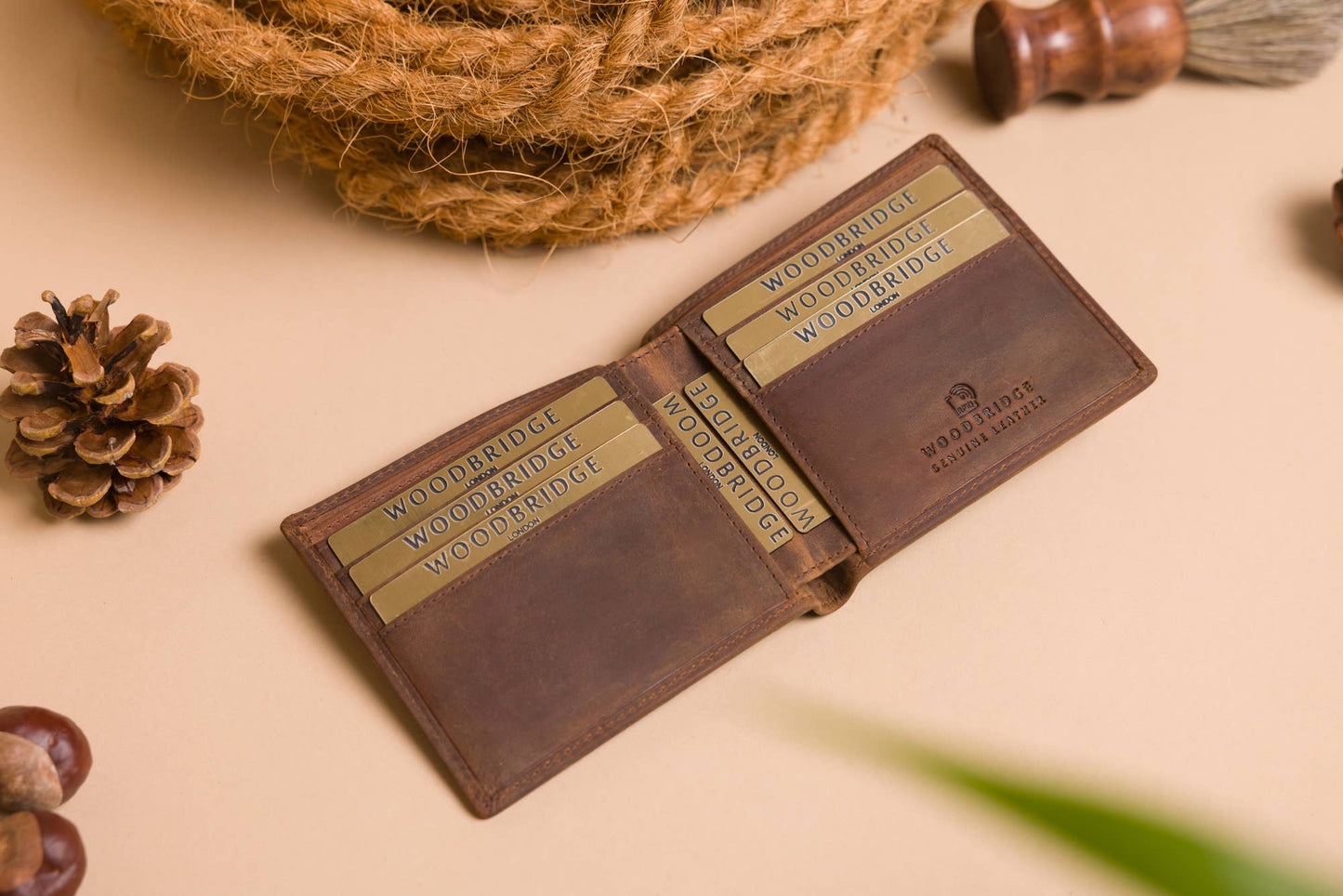 Rustic Brown Bifold Leather Wallet
