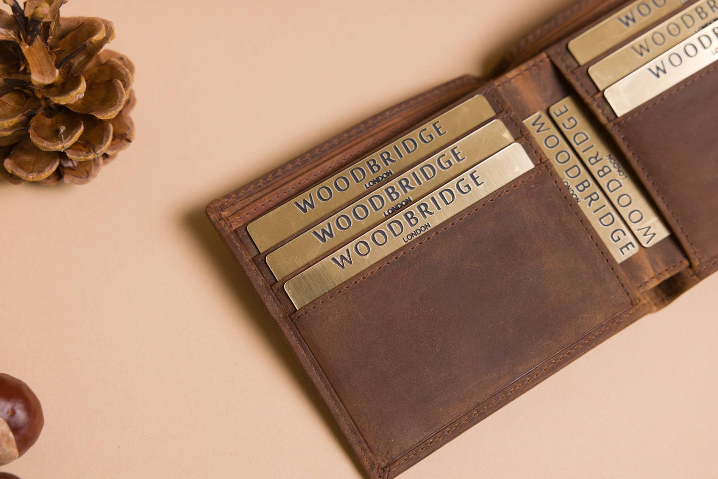 Rustic Brown Bifold Leather Wallet
