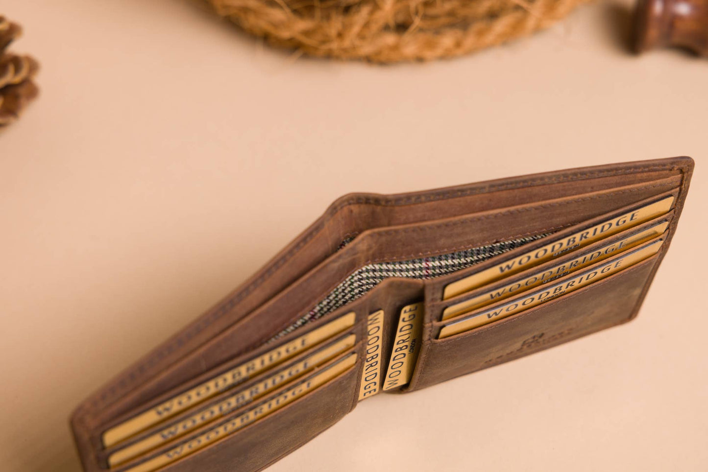 Rustic Brown Bifold Leather Wallet