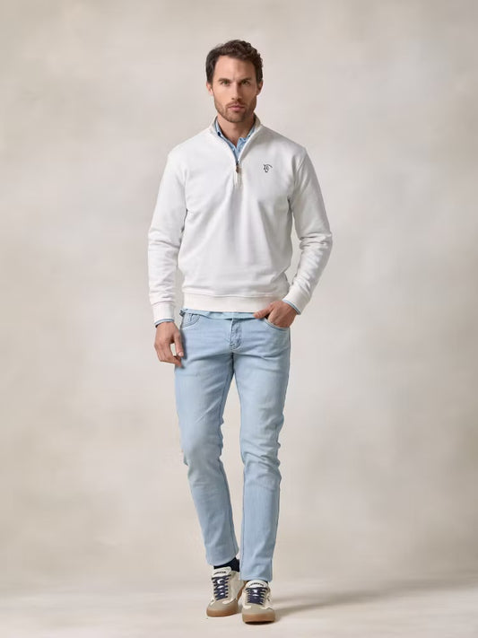 The Weekend Quarter-Zip in Ecru
