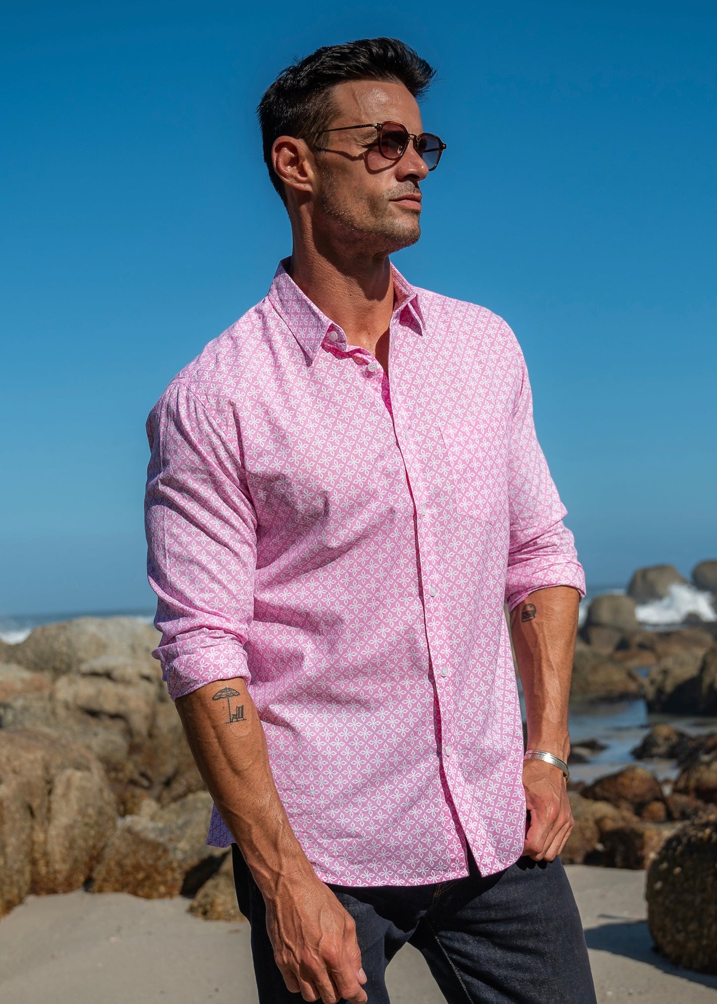 Four Points East Cotton Shirt in Pink