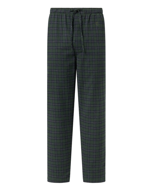 Brushed Cotton Green Check Loungers