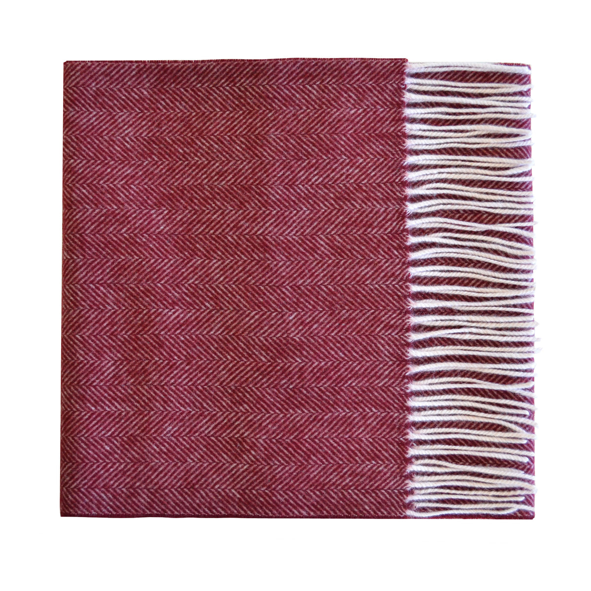 Lambswool Herringbone Scarf in Wine