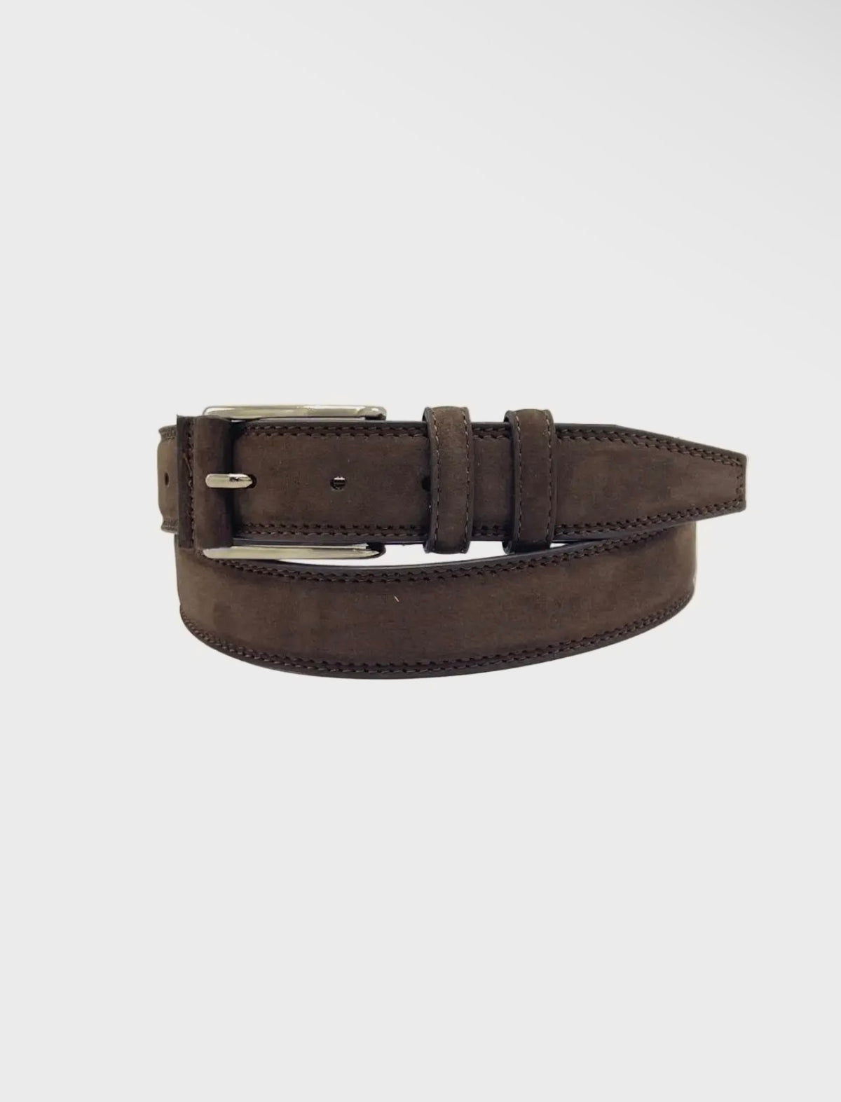 Chocolate Suede & Leather Belt