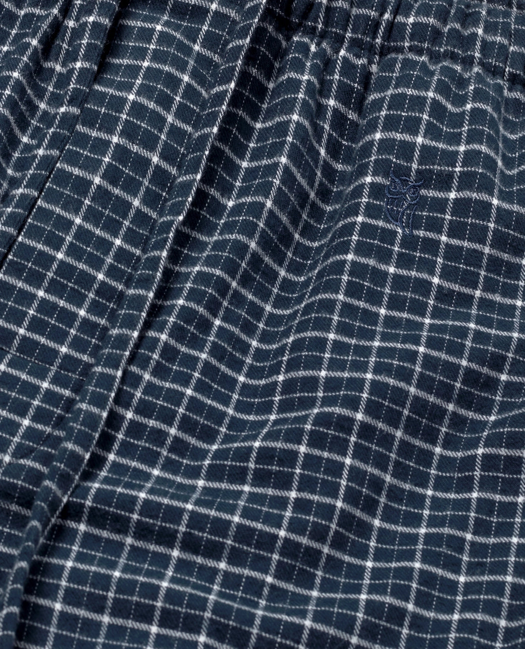 Brushed Cotton Navy Check Loungers
