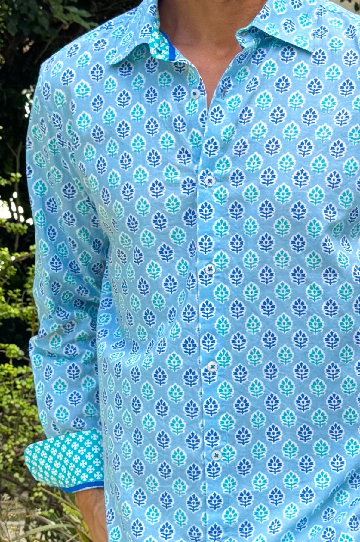 Hyacinth Blue Turquoise Organic Cotton Shirt