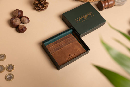 Leather Card Holder in Cognac