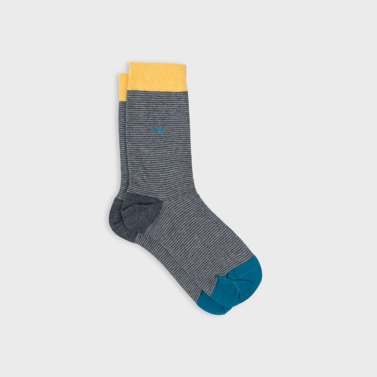 Grey and Yellow Striped Socks