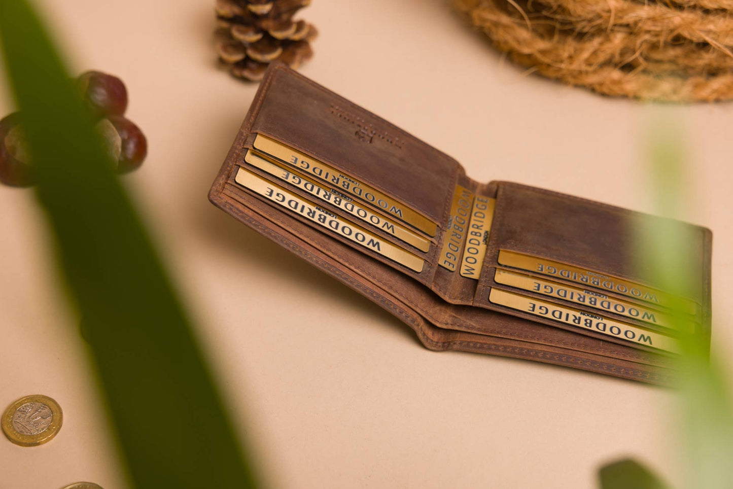 Rustic Brown Bifold Leather Wallet