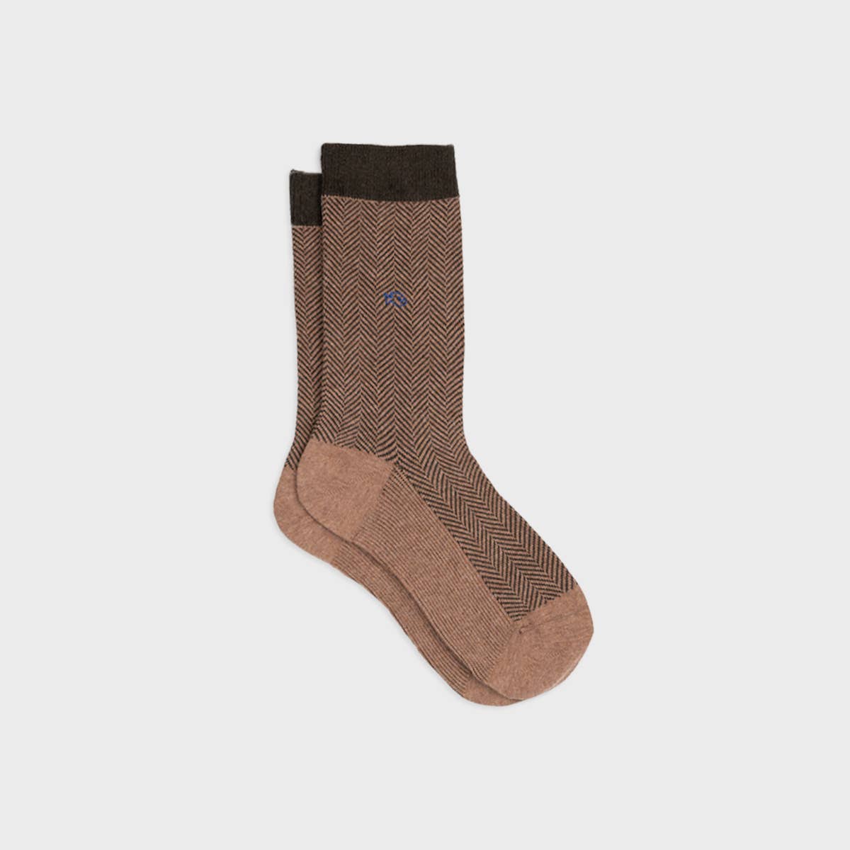 Brown Herringbone Socks