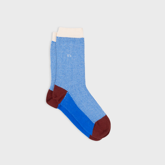 Blue and Burgundy Herringbone Socks