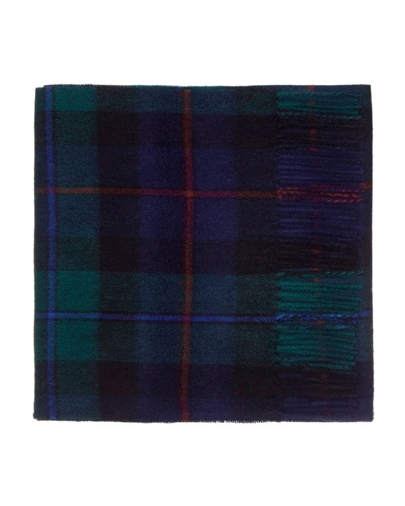 Lambswool Tartan Scarf in Green, Blue & Red